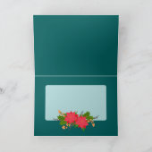 Frohe Weihnachten Poinsettia Blühte (Innenseite)