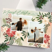 Frohe Weihnachten Poinsettia Botanische FotoCollag