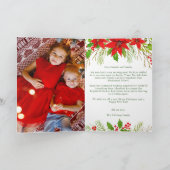 Frohe Weihnachten Poinsettia Familienbrief Foto (Innenseite)
