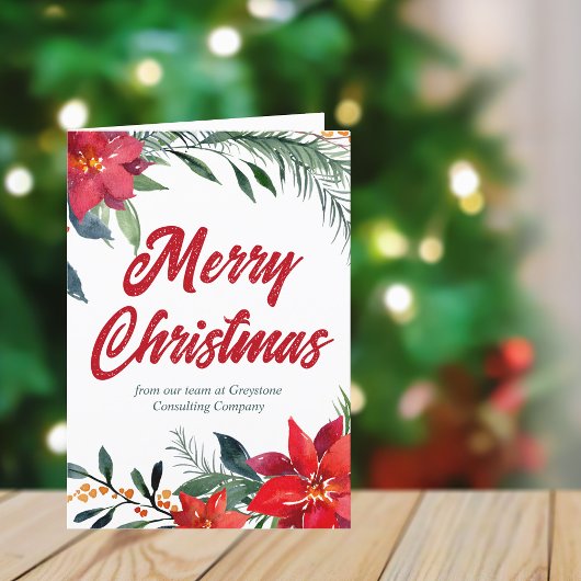 Frohe Weihnachten Poinsettia Floral Custom Corpora