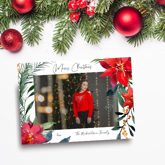 Frohe Weihnachten Poinsettia Foto