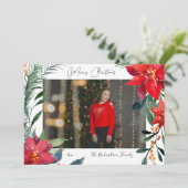 Frohe Weihnachten Poinsettia Foto (Stehend Vorderseite)