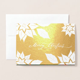 Frohe Weihnachten. Poinsettia frame Luxury Folienkarte
