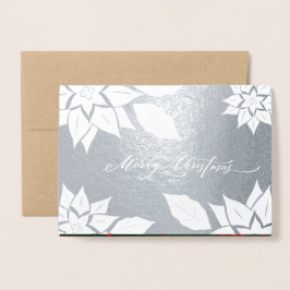 Frohe Weihnachten. Poinsettia frame Luxury Folienkarte