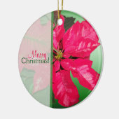 Frohe Weihnachten Poinsettia Keramik Ornament (Links)