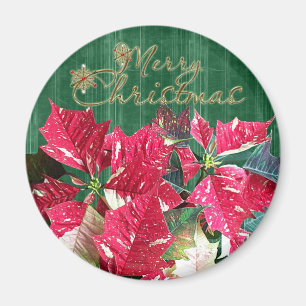 Frohe Weihnachten Poinsettia Magnet