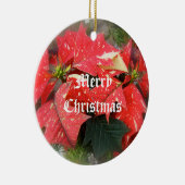 Frohe Weihnachten Poinsettia Ornament Red White (Rechts)