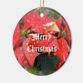 Frohe Weihnachten Poinsettia Ornament Red White (Links)