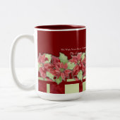 Frohe Weihnachten Poinsettia Personalisierte Gesch Zweifarbige Tasse (Links)