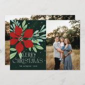 Frohe Weihnachten Poinsettia Weihnachtsdesign (Vorne/Hinten)