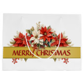 Frohe Weihnachten Poinsettias Große Geschenktüte (Rückseite)