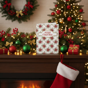 Frohe Weihnachten Poinsettie Festliche Florale Wei Karte
