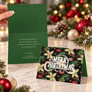 Frohe Weihnachten Poinsettien Feiertag Karte