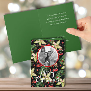 Frohe Weihnachten Poinsettien Gefaltete Weihnachts Karte