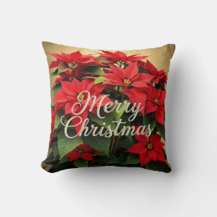 Frohe Weihnachten Poinsettien Kissen