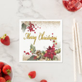 Frohe Weihnachten Pointsettias Papier Napkins Serviette (Beispiel)