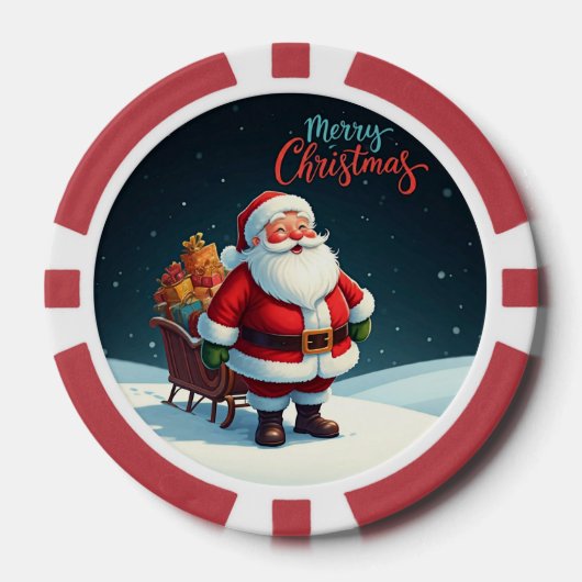 Frohe Weihnachten Pokerchips (Vorderseite)
