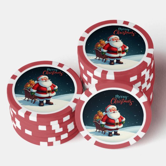 Frohe Weihnachten Pokerchips (Stapel)
