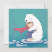 Frohe Weihnachten: Polar Bär & Child Illustration