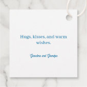 Frohe Weihnachten Polar Bär & Cub Snowy Nacht Geschenkanhänger (Rückseite)