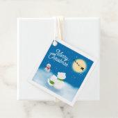 Frohe Weihnachten Polar Bär & Cub Snowy Nacht Geschenkanhänger (Beispiel)