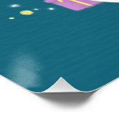 Frohe Weihnachten: Polar Bear Illustration Art Poster (Ecke)