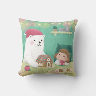 Frohe Weihnachten: Polarbär und Kind Kissen