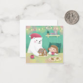 Frohe Weihnachten: Polarbär und Kind Mitteilungskarte (Vorderseite/Rückseite Beispiel)