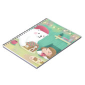 Frohe Weihnachten: Polarbär und Kind Notizblock (Linke Seite)