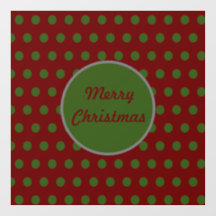 Frohe Weihnachten Polka Dot Window Cling (Maroon)