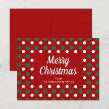 Frohe Weihnachten Polka Dots Red