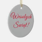 Frohe Weihnachten - Polnisch Keramik Ornament (Rechts)