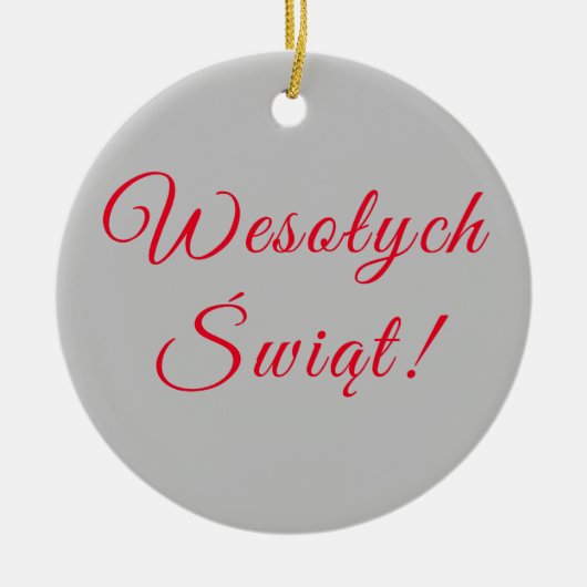 Frohe Weihnachten - Polnisch Keramik Ornament (Vorne)