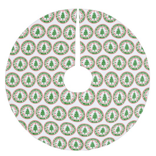 Frohe Weihnachten Polyester Weihnachtsbaumdecke (Vorderseite)