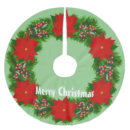 Frohe Weihnachten Polyester Weihnachtsbaumdecke (Vorderseite)