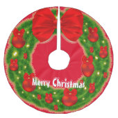 Frohe Weihnachten Polyester Weihnachtsbaumdecke (Vorderseite)