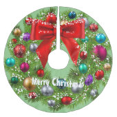 Frohe Weihnachten Polyester Weihnachtsbaumdecke (Vorderseite)