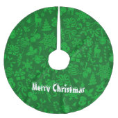 Frohe Weihnachten Polyester Weihnachtsbaumdecke (Vorderseite)