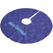 Frohe Weihnachten Polyester Weihnachtsbaumdecke (Schrägansicht)