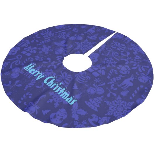 Frohe Weihnachten Polyester Weihnachtsbaumdecke (Schrägansicht)