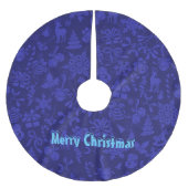 Frohe Weihnachten Polyester Weihnachtsbaumdecke (Vorderseite)