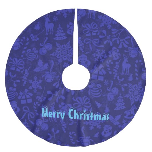 Frohe Weihnachten Polyester Weihnachtsbaumdecke (Vorderseite)