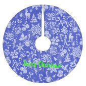 Frohe Weihnachten Polyester Weihnachtsbaumdecke (Vorderseite)