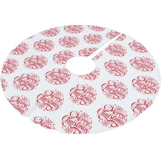 Frohe Weihnachten Polyester Weihnachtsbaumdecke (Schrägansicht)