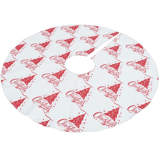 Frohe Weihnachten Polyester Weihnachtsbaumdecke (Schrägansicht)