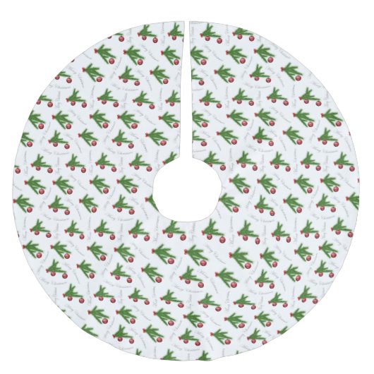 Frohe Weihnachten Polyester Weihnachtsbaumdecke (Vorderseite)