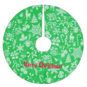 Frohe Weihnachten Polyester Weihnachtsbaumdecke (Vorderseite)