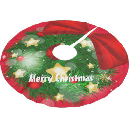 Frohe Weihnachten Polyester Weihnachtsbaumdecke