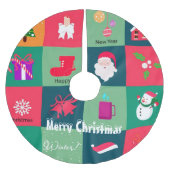 Frohe Weihnachten Polyester Weihnachtsbaumdecke (Vorderseite)