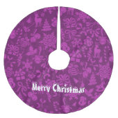 Frohe Weihnachten Polyester Weihnachtsbaumdecke (Vorderseite)